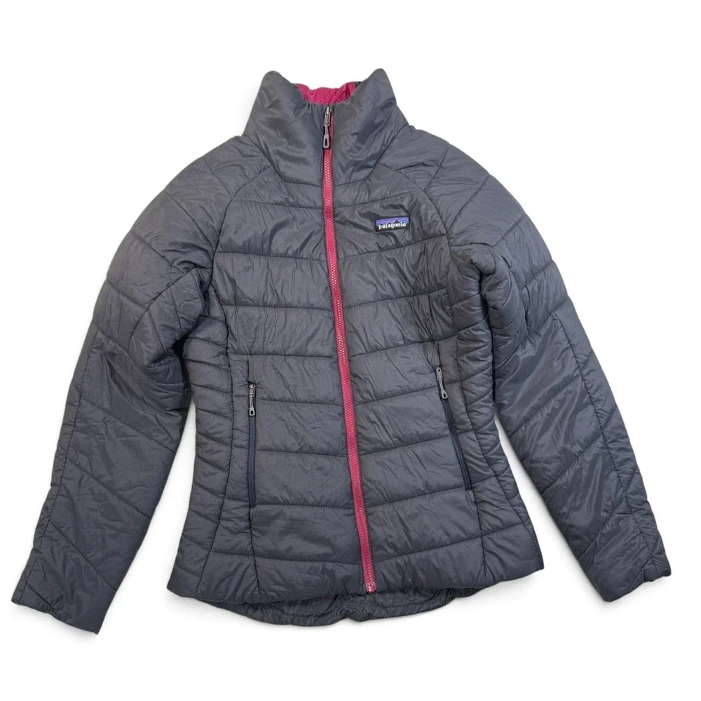 Patagonia Hyper Puff Jacket Womens Small Forge Gray Magenta Puffer 84405